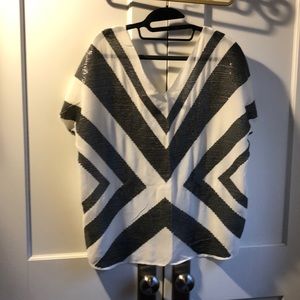 Bloomingdales Aqua brand sequence deep v blouse size Medium